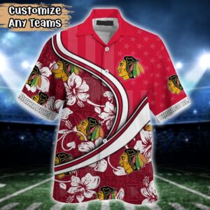 NHL Chicago Blackhawks Summer Flower Hawaii Shirt Custom Football Shirts 2