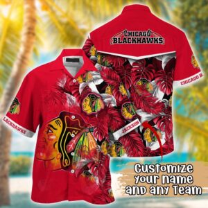 NHL Chicago Blackhawks Summer Hawaii Shirt Custom Football Shirts 1