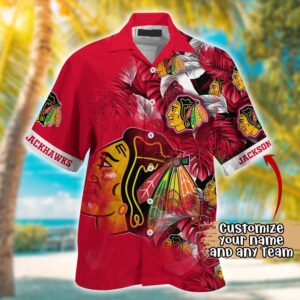 NHL Chicago Blackhawks Summer Hawaii Shirt Custom Football Shirts 2