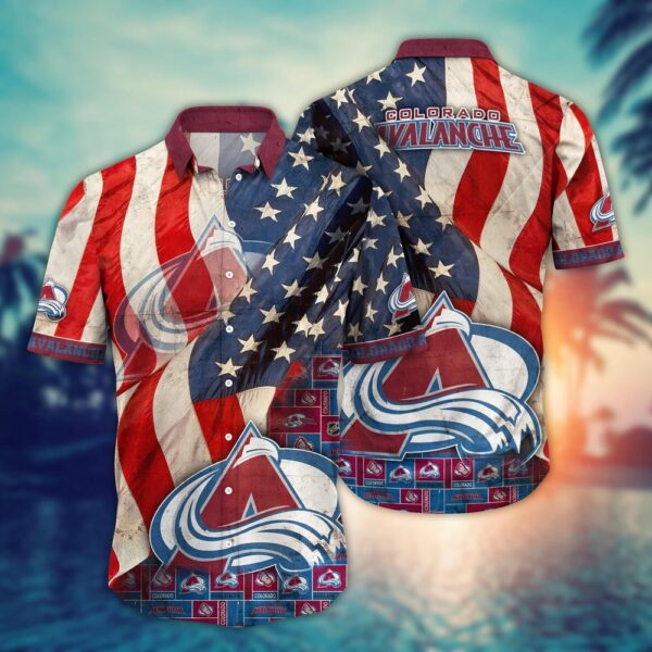 NHL Colorado Avalanche American Flag Hawaii Shirt Summer Football Shirts