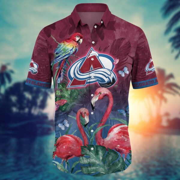 NHL Colorado Avalanche Flamigo Hawaii Shirt Summer Football Shirts