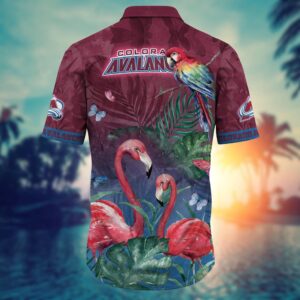 NHL Colorado Avalanche Flamigo Hawaii Shirt Summer Football Shirts 3