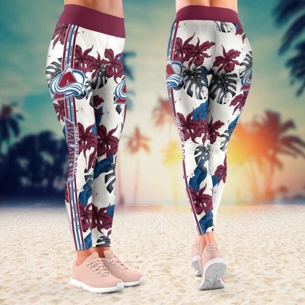 NHL Colorado Avalanche Flower Leggings For Women