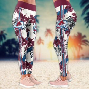 NHL Colorado Avalanche Flower Leggings For Women 2