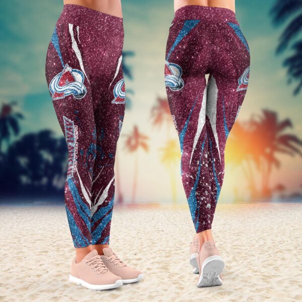 NHL Colorado Avalanche Flower Leggings Women Football Leggings For Women