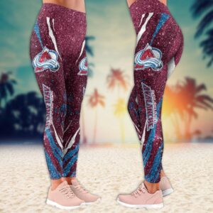 NHL Colorado Avalanche Flower Leggings Women Football Leggings For Women 2