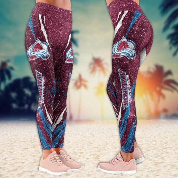 NHL Colorado Avalanche Flower Leggings Women Football Leggings For Women