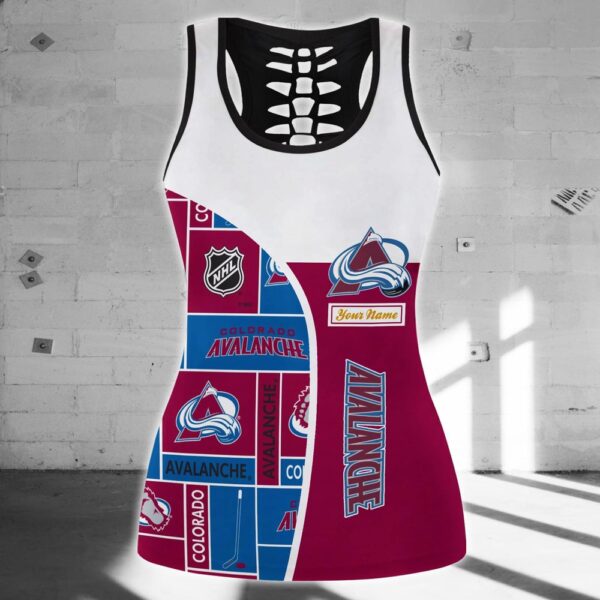 NHL Colorado Avalanche Hollow Tank Top And Leggings Set For Fans