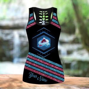 NHL Colorado Avalanche Hollow Tank Top And Leggings Set For Hockey Fans 3