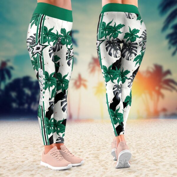 NHL Dallas Stars Flower Leggings For Women