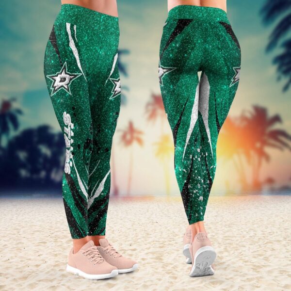 NHL Dallas Stars Flower Leggings Women Football Leggings For Women