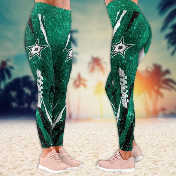 NHL Dallas Stars Flower Leggings Women Football Leggings For Women