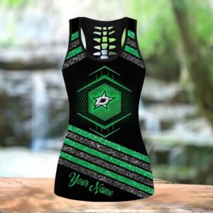 NHL Dallas Stars Hollow Tank Top And Leggings Set For Hockey Fans 3