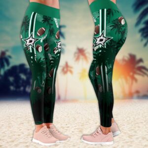 NHL Dallas Stars Summer Flower Leggings Women Football Leggings For Women 2