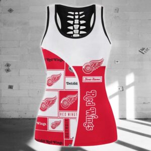 NHL Detroit Red Wings Hollow Tank Top And Leggings Set For Fans 2