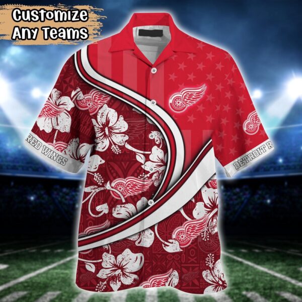 NHL Detroit Red Wings Summer Flower Hawaii Shirt Custom Football Shirts