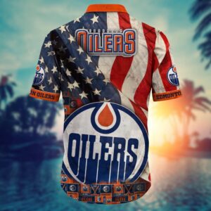 NHL Edmonton Oilers American Flag Hawaii Shirt Summer Football Shirts 3