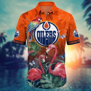NHL Edmonton Oilers Flamigo Hawaii Shirt Summer Football Shirts 2