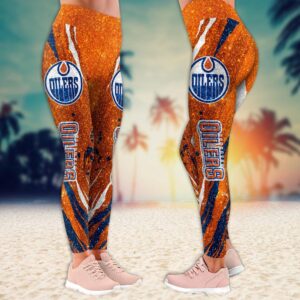 NHL Edmonton Oilers Flower Leggings Women Football Leggings For Women 2