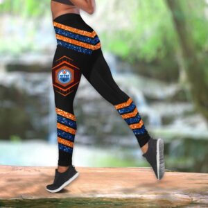 NHL Edmonton Oilers Hollow Tank Top And Leggings Set For Hockey Fans 2