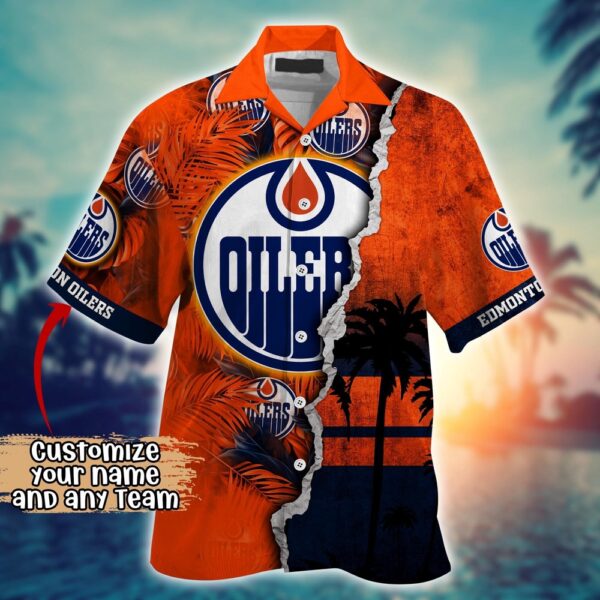 NHL Edmonton Oilers Palm Tree Hawaii Shirt Custom Summer Football Shirts
