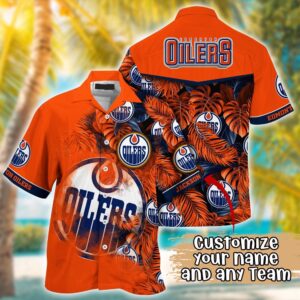 NHL Edmonton Oilers Summer Hawaii Shirt Custom Football Shirts 1