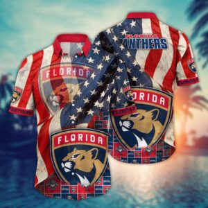 NHL Florida Panthers American Flag Hawaii Shirt Summer Football Shirts 1