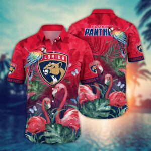NHL Florida Panthers Flamigo Hawaii Shirt Summer Football Shirts 1