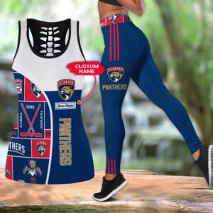 NHL Florida Panthers Hollow Tank Top And Leggings Set For Fans 1