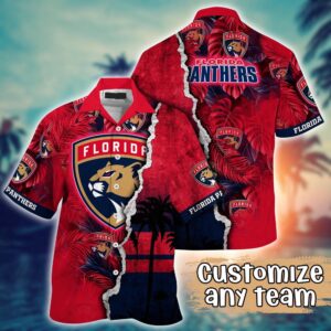 NHL Florida Panthers Palm Tree Hawaii Shirt Custom Summer Football Shirts 1