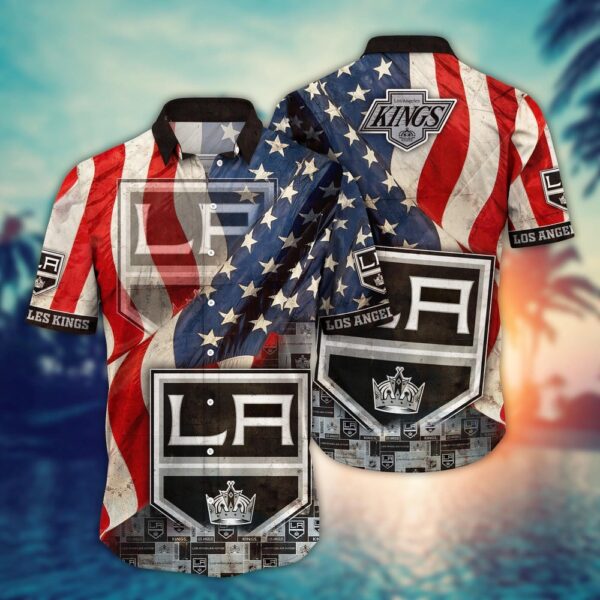 NHL Los Angeles Kings American Flag Hawaii Shirt Summer Football Shirts