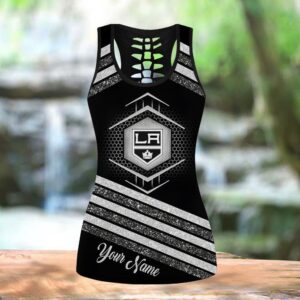 NHL Los Angeles Kings Hollow Tank Top And Leggings Set For Hockey Fans 3