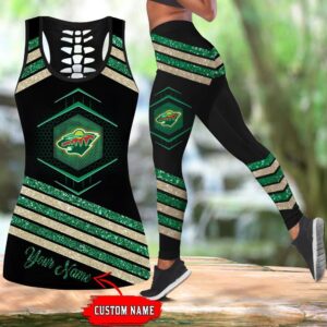 NHL Minnesota Wild Hollow Tank Top And Leggings Set For Hockey Fans 1