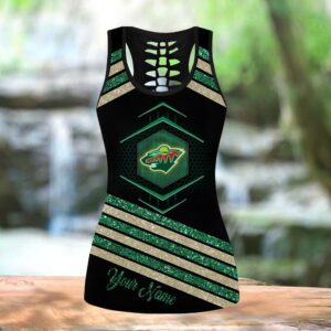 NHL Minnesota Wild Hollow Tank Top And Leggings Set For Hockey Fans 3