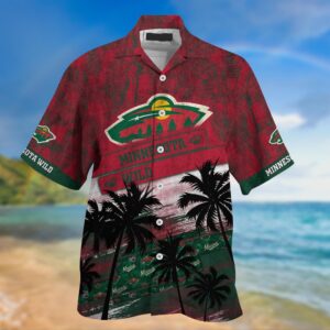 NHL Minnesota Wild Palm Tree Pattern Hawaii Shirt Unisex Sport Hawaii Shirt 2