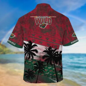 NHL Minnesota Wild Palm Tree Pattern Hawaii Shirt Unisex Sport Hawaii Shirt 3