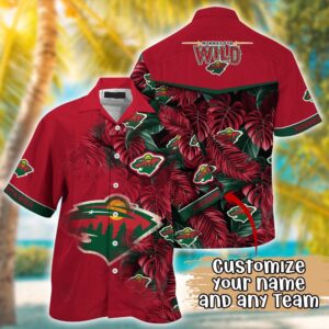NHL Minnesota Wild Summer Hawaii Shirt Custom Football Shirts 1
