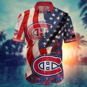 NHL Montreal Canadiens American Flag Hawaii Shirt Summer Football Shirts 2