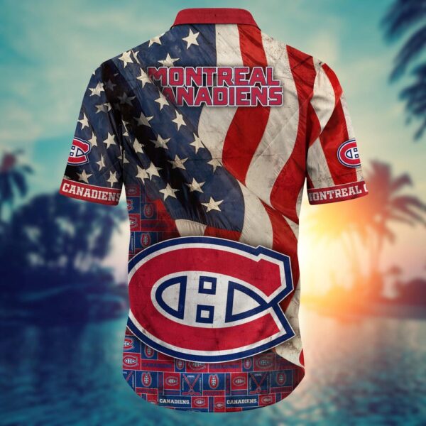 NHL Montreal Canadiens American Flag Hawaii Shirt Summer Football Shirts