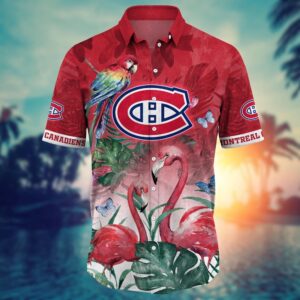 NHL Montreal Canadiens Flamigo Hawaii Shirt Summer Football Shirts 2