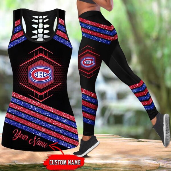 NHL Montreal Canadiens Hollow Tank Top And Leggings Set For Hockey Fans