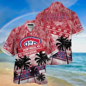 NHL Montreal Canadiens Palm Tree Pattern Hawaii Shirt Unisex Sport Hawaii Shirt 1