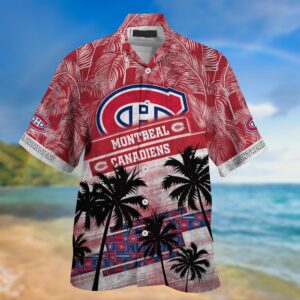NHL Montreal Canadiens Palm Tree Pattern Hawaii Shirt Unisex Sport Hawaii Shirt 2