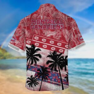 NHL Montreal Canadiens Palm Tree Pattern Hawaii Shirt Unisex Sport Hawaii Shirt 3