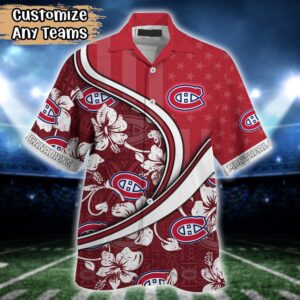 NHL Montreal Canadiens Summer Flower Hawaii Shirt Custom Football Shirts 2