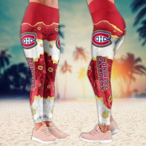 NHL Montreal Canadiens Summer Flower Leggings For Women 2