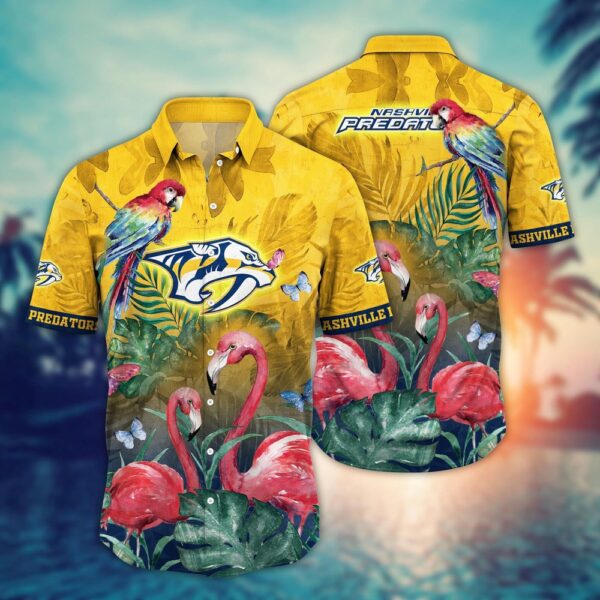 NHL Nashville Predators Flamigo Hawaii Shirt Summer Football Shirts