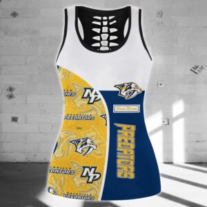 NHL Nashville Predators Hollow Tank Top And Leggings Set For Fans 2