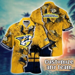 NHL Nashville Predators Palm Tree Hawaii Shirt Custom Summer Football Shirts 1