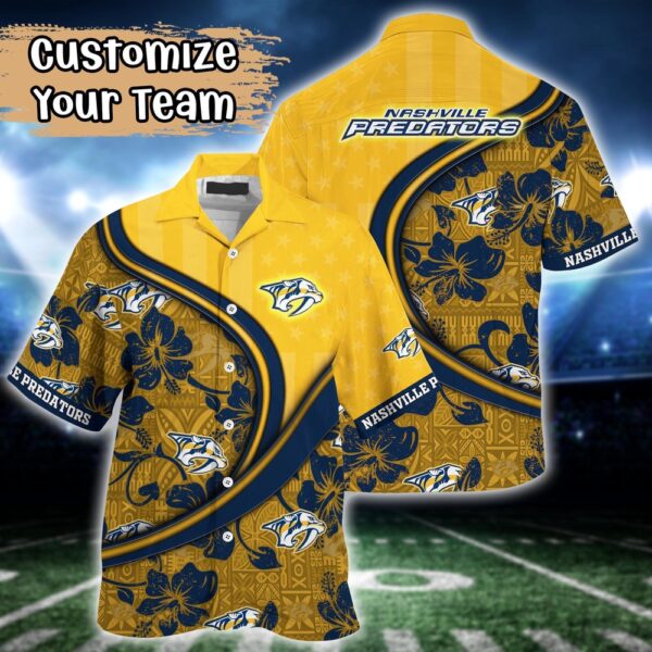 NHL Nashville Predators Summer Flower Hawaii Shirt Custom Football Shirts